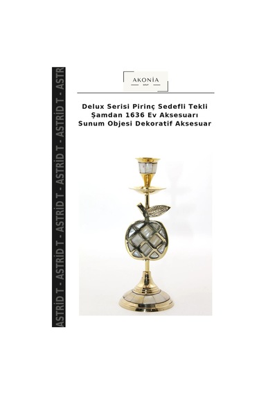 Delux Serisi Pirinç Sedefli Tekli Şamdan 1636 Ev Aksesuarı Sunum Objesi Dekoratif Aksesuar Çok Renkli