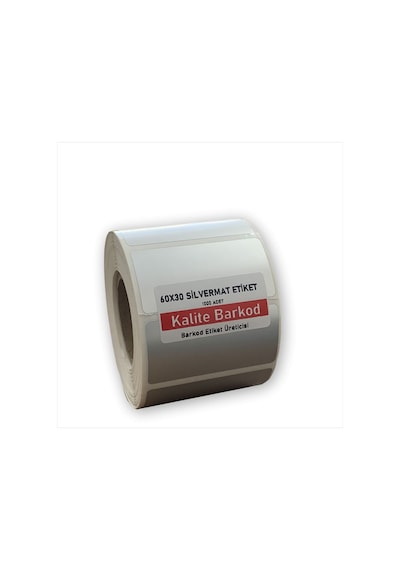 60x30 Silvermat Etiket | Rulo Metalize Etiket