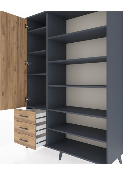 Hyperion Dolap 9 Raflı 3 Çekmeceli 3 Kapaklı 132x44x195 Antrasit-çam/çam Atlas Çam/atlas Çam Hyperion Dolap 9 Raflı 3 Çekmeceli 3 Kapaklı 132x44x195 Antrasit-çam/çam Atlas Çam/atlas Çam