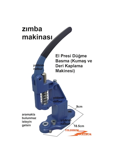 Zımba Makinası Düğme Yapma Basma Aparatı Kuş Gözü Yastık Düğmesi