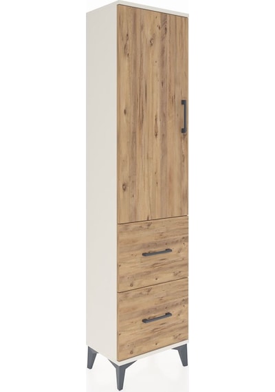 Arges Dolap 4 Raflı 2 Çekmeceli Tek Kapaklı 44x30x182 Aytaşı-çam Aytaşı