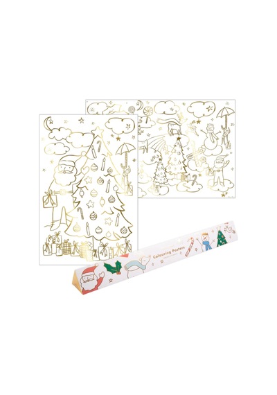 Meri Meri - Christmas Colouring Posters - Yeni Yıl Boyama Posterleri - 2'li 0 - 99