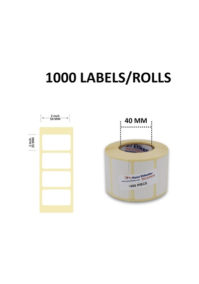 Eko Termal Etiket 50mm X 25mm Ruloda 1000 Adet 40mm Kuka Çapında Direk Termal Transfer Etiketi Diğer