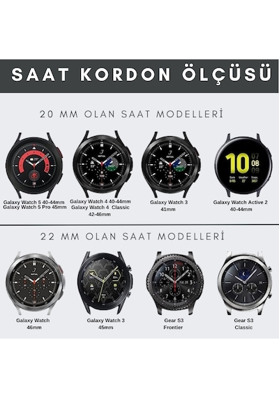 Vagave Samsung Uyumlu Watch 5 - Watch 4 - Watch 3 Deri Kordon- Siyah