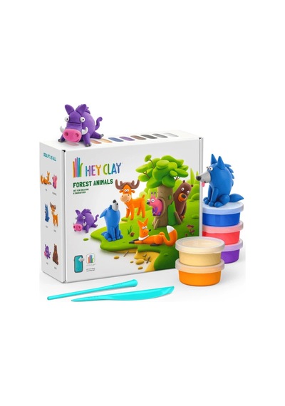 Hey Clay Yaratıcı Kil Seti - Forest Animals Çok  Renkli