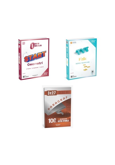 2027 2027 Tyt Üçdörtbeş Sıfırdan Başla Start Geometri + Fizik Soru + Anla Kazan Paragraf Deneme 3'lü Set