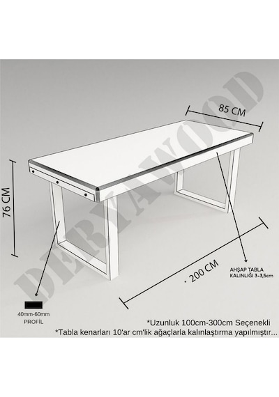 Doğal Ahşap Mutfak Masası-80-160