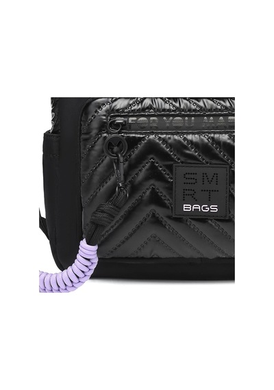 Smart Bags Parlak Kumaş Çapraz Askılı Kadın Postacı Çantası 3251 Siyah