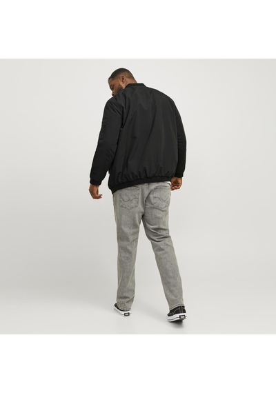 Jack & Jones Büyük Beden Beyzbol Yaka Bomber Ceket- Rush - 12173990 Siyah