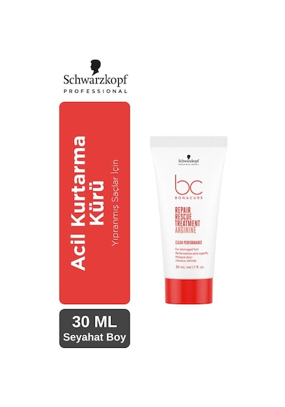 Bc Clean İşlem Görmüş ve Yıpranmış Saçlar için Acil Kurtarma Maskesi 30 ML