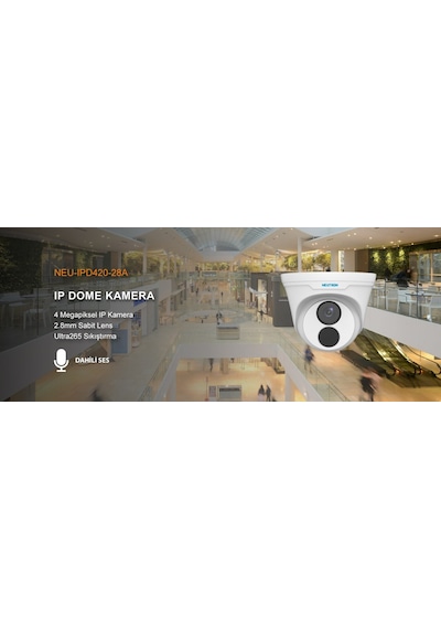 Neutron Neu-ıpd420-28a 4mp 2.8mm Sabit Lens Dahili Sesli Ultra H.265+ Ip Dome Kamera
