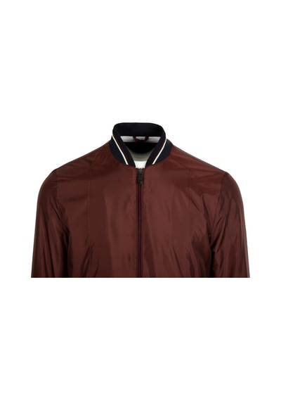 Ncs Jeans Erkek Bordo Ribanalı Slim Fit Bomber Ceket Baharlık Ve Mevsimlik Jeans 4986-Bordo