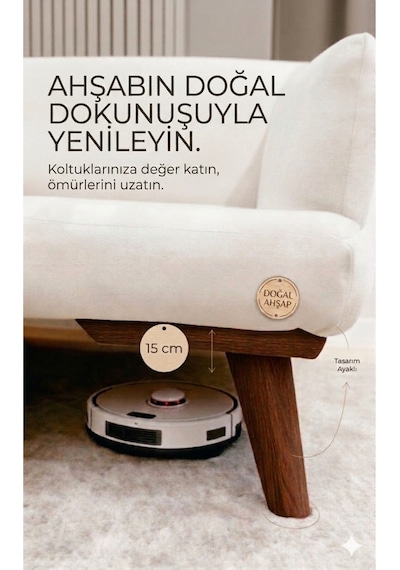1. Sınıf Gürgen Ağacı Koyu Ceviz Mobilya Kanepe Koltuk Tv Ünitesi Mobilya Ayakları 10'lu Set Köşe Ayak Ve Destek Ayağı 15 Cm Robot Süpürge Uyumlu