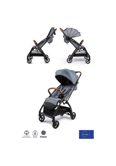 Kanz Xflop Autofold Kabin Boy Bebek Arabası Dark Grey
