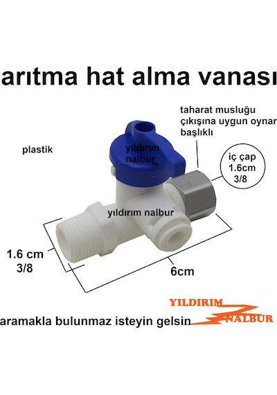 2 Adet Su Arıtma Borusu Hat Alma Küresel Plastik Su Arıtıcı Muslu