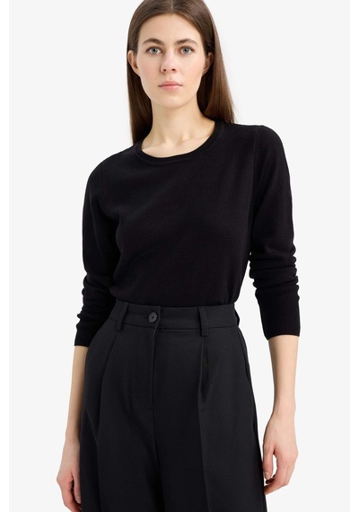Defacto Regular Fit Bisiklet Yaka Triko Kazak F7091AZ20AU