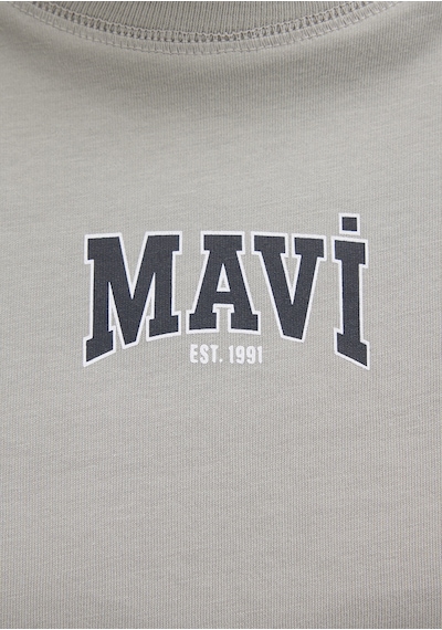 Mavi - Mavi Logo Baskılı Gri Crop Tişört 1613411-70112 Gri