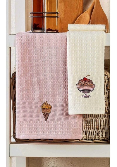6 Parça Mutfak Kurulama Bezi 40 X 60 Cm İce Cream Çok Renkli