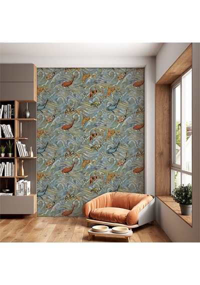 Duka Duvar Kağıdı Koi Dk.29939-4 10 M2 Çok Renkli
