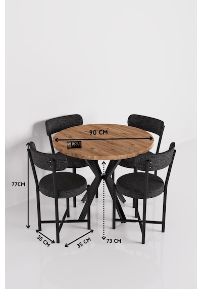 Mutfak Masası 4 Sandalyeli Set 90 Çap Yuvarlak Cafe Balkon Ofis Masa Yemek Takımı Teddy 9861 Antrast Çok Renkli Mutfak Masası 4 Sandalyeli Set 90 Çap Yuvarlak Cafe Balkon Ofis Masa Yemek Takımı Teddy 9861 Antrast Çok Renkli