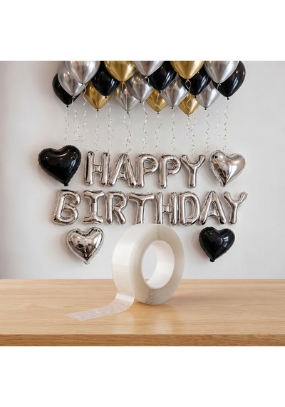 Bakgelal Şeffaf Balon Yapıştırma Bandı 2li Set - Doğum Günü Ve Parti Süsleme Çift Taraflı Nokta Yapıştırıcı - 9090237138400 0-99