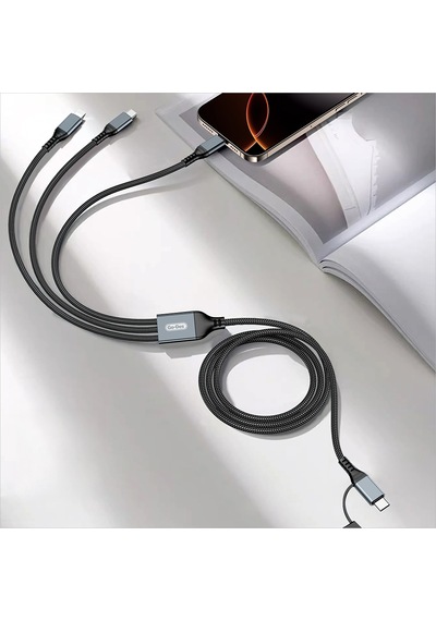 Go Des Gd-uc806 Hızlı Şarj Kablosu 3in2 Lightning Type-c Type-c 100w 1m Gri