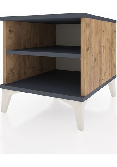 Kronos Komodin Tek Raflı 44x59x48 Çam-antrasit Atlas Çam