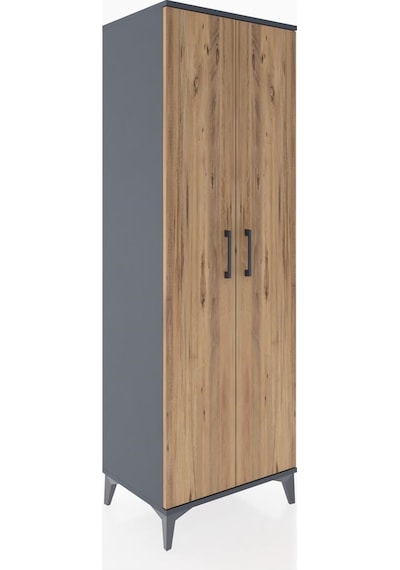 Hyperion Dolap 2 Raflı 2 Kapaklı Tek Askılı 60x44x182 Antrasi... Antrasit