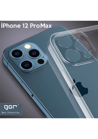 Gor İphone 12 Pro Max 6.7 İnch Kılıf Kamera Korumalı Şeffaf Silikon Kılıf- 5775 Mh-hs2348-7507
