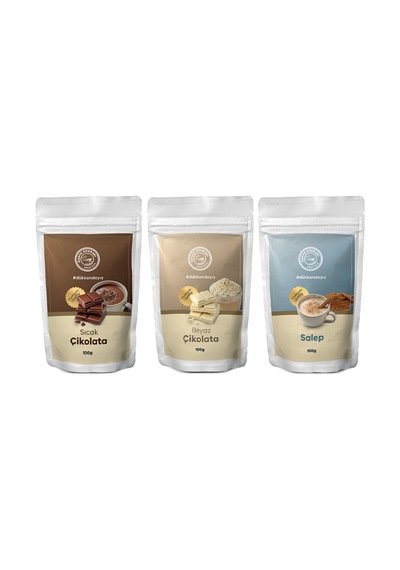 1x100 Gr Sıcak Çikolata 1x100 Gr Beyaz Çikolata 1x100 Gr Salep Hazır