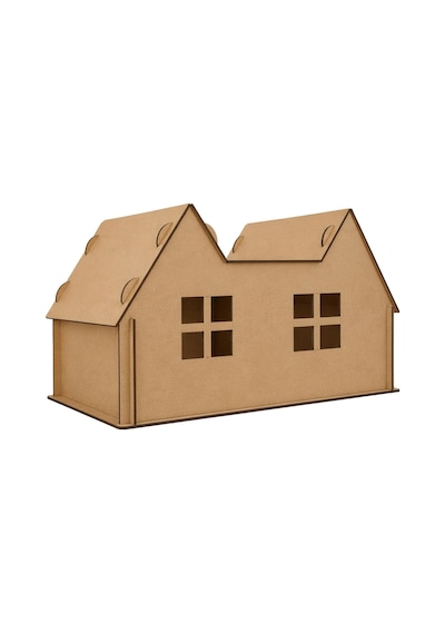 Alg Wood Design Hamster Evi 10 Parça Mdf Ahşap Hamster Yuvası 42 23 22 Cm - Büyük Boy