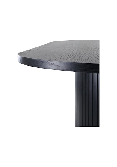 Zeno Oval Ahşap Bohem Yemek Masası 90x200 Siyah