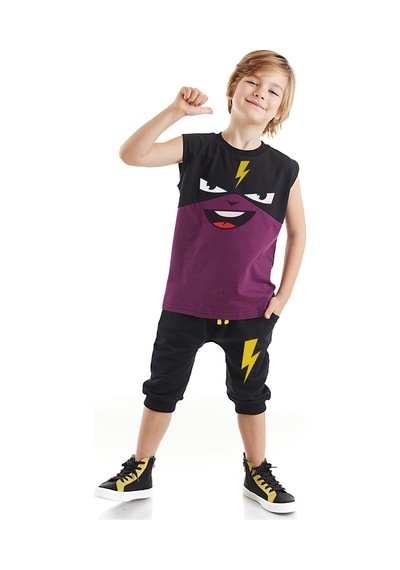 Denokids Şimşek Maske Erkek Çocuk T-shirt Kapri Takım Çok Renkli Denokids Şimşek Maske Erkek Çocuk T-shirt Kapri Takım Çok Renkli