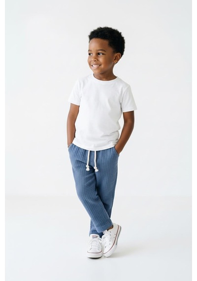 MiaBaby Likralı Gofre Bebek Pantolon Indigo