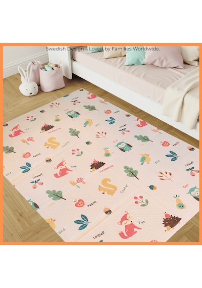 Sweden Baby Sweet Forest Çift Taraflı Katlanabilir Oyun Halısı Ve Matı Premium Seri Taşıma Çantalı- 180x120