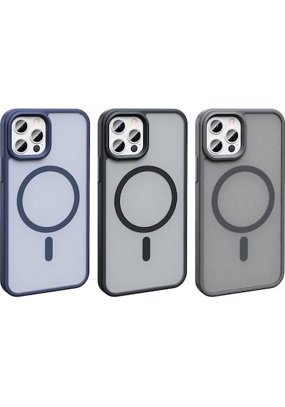 Apple Uyumlu iPhone 12 Pro Kılıf M-safe Şarj Özellikli Mat Arka Yüzey Zore Sio Kapak Light Green