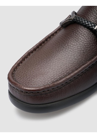 Cabani Tivra %100 Hakiki Deri Kahverengi Toka Detaylı Erkek Loafer