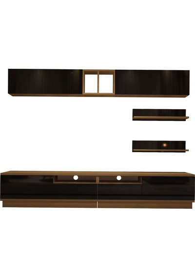 Decoraktiv Trendstyle 5220s Mdf Tv Ünitesi Tv Sehpası - Pera Siyah Meşe - Siyah