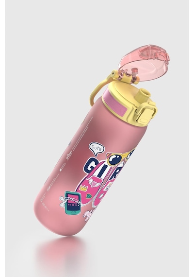 Renga Rybo-x Soft Touch Desenli 630 Ml Tritan Çocuk Matara 912162 Pembe Pembe
