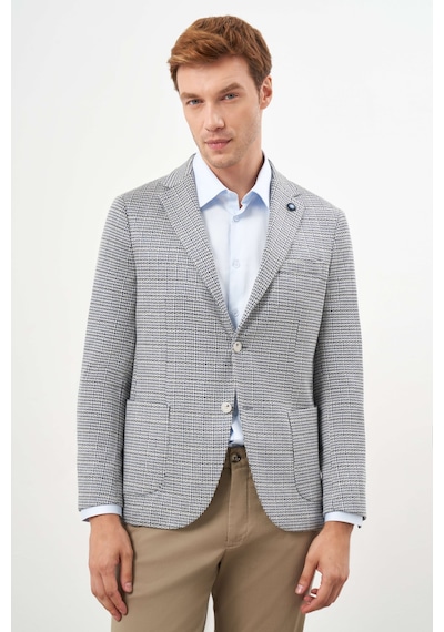 Morven Erkek Taş Örme Slim Fit Torba Cep Mono Yaka Spor Ceket 24ms002011870 Taş