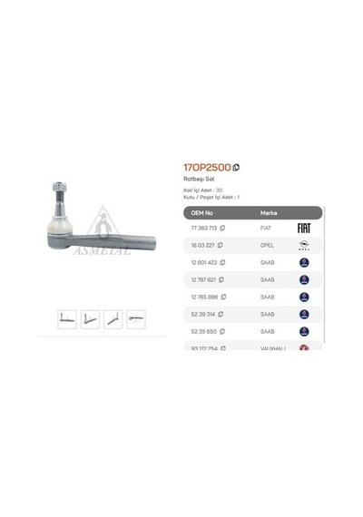 Asmetal 17op2500 Rotbaşı Sol Vectra C A39675