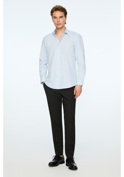 Morven Erkek A. Mavi Basic Regular Fit Sert Yaka Gömlek 26mc004059311 A. Mavi