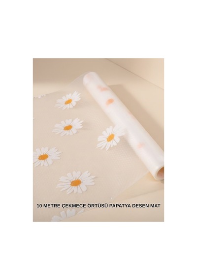 10 Metre Papatya Desenli Kolay Temizlenebilir Çekmece Matı Belirtilmemiş Belirtilmemiş