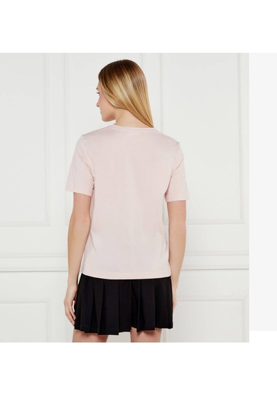Lacoste V Yaka Organik Pamuk Bayan T-shirt Açık Pembe