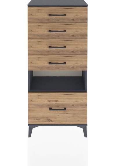 Arges Dolap Tek Raflı 5 Çekmeceli 60x30x134 Antrasit-çam Antrasit Arges Dolap Tek Raflı 5 Çekmeceli 60x30x134 Antrasit-çam Antrasit