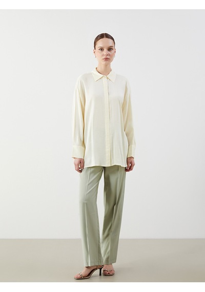 Lcw Modest Sarı Oversize Kadın Gömlek Tunik
