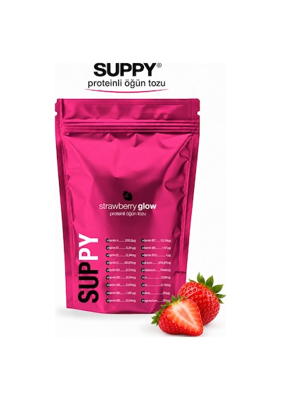 Suppy Strawberry Glow Çilekli Proteinli Öğün Tozu 600 G Çilek