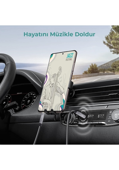 Bix BXAU103 3 M 3.5 MM Erkek Örgülü Aux Ses Kablosu