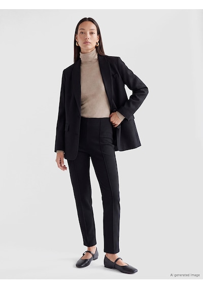LC Waikiki Lc Waıkıkı Siyah Dar Fit Kadın Fitilli Pantolon