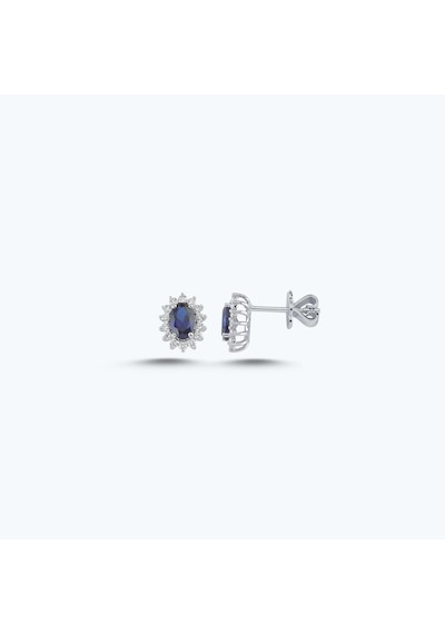 Altınbaş Pırlanta Safir Oval Küpe Phc066sk14-2